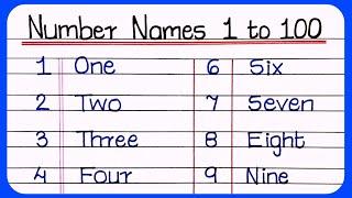 Number Names 1 to 100 In English / One to Hundred Spelling / 1 To 100 Spelling  /  1 to 100 tak