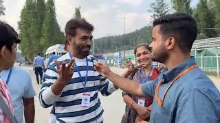 In conversation with Amarnath Yatris outside Nunwanan Base camp.