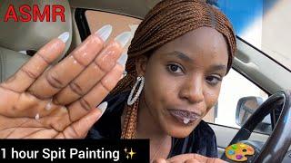 ASMR| 1 hour RELAXING, MESSY SPIT PAINTING IN CAR~ Positive Affirmation ️| Mouth Sounds| Gargles