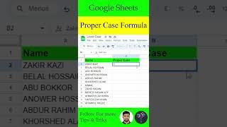 Google Sheets Proper case Formula tips and tricks