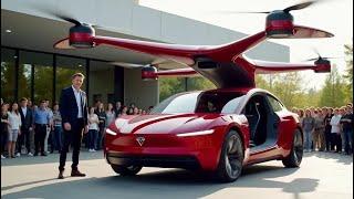 2025 Elon musk's 2025 prototype of flying Tasla car shocked world!