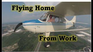 Flying home from work in an antique taildragger