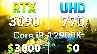 RTX 3090 ($3000) VS Intel UHD 770 ($0) | PC Gameplay Tested