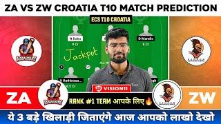 ZA vs ZW Dream11, ZA vs ZW Dream11 Prediction, ZA vs ZW Team Today, ECS T10 Dream11 Team Today