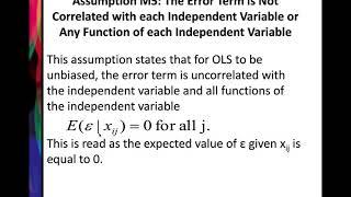 Multiple Linear Regression Assumptions - Chapter 6