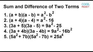 Sum and Difference of Two Terms