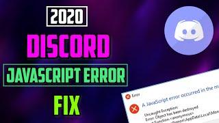 How to Fix "A JavaScript Error Occured in the Main Process" - Discord | Windows 10 | 2020