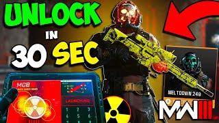 How to UNLOCK the MW3 ️NUKE SKIN️ in just 30 SECONDS!!! (100% Nuke Completion MW3 GLITCH!)