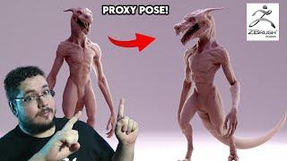 ZBrush Tutorial: Proxy Pose Your Character Under 10 Minutes!