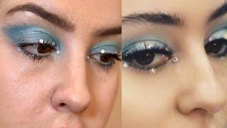 Alexa Demie Inspired Blue Glitter Makeup Tutorial | Euphoria Glam Look!