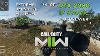 Call of Duty Modern Warfare 2 (2022) on RTX 2080 | Benchmark | 1440P | Native, DLSS Q