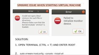VMware Error Could not open dev/vmmon (Ubuntu)