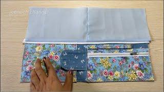 How to make a beautiful wallet with 3 pockets | Diy easy sewing bag at home