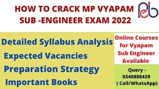 HOW TO CRACK  VYAPAM SUB ENGINEER EXAM 2022 | Detailed Syllabus Analysis | Preparation Strategy