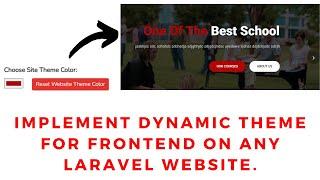 How to Implement Dynamic Theme for Frontend Website On any Laravel Project | Tutorial
