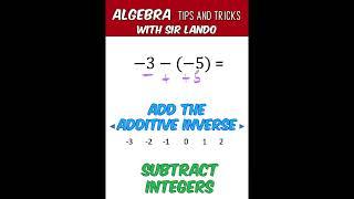Subtract Integers Using the Number Line