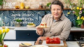 Jamie Oliver's Strawberry Trifle Traybake