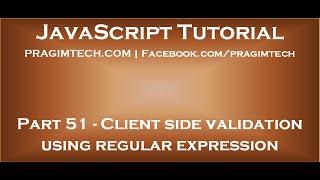 Client side validation using regular expression