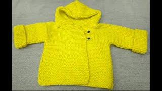 Gilet paletot en une pièce au tricot pour bébé de 6 mois