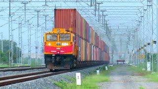 Powerful Diesel Locomotives WDG-6G wth Double Stack Container Trains