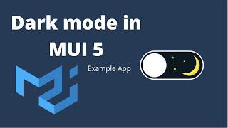 Dark mode in Material UI 5
