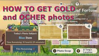 All Gold and Ocher (Brown) Photo Locations, Day 4, Genshin Impact Fortune Trove, Kamera Event