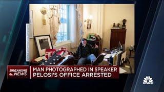 Man photographed in Speaker Nancy Pelosi's office arrested