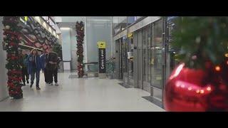 Holiday travel rush at Newark Airport on Christmas Eve