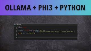 Ollama + Phi3 + Python - run large language models locally like a pro!