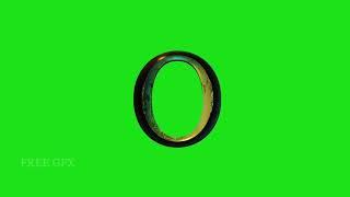 English alphabets 3D animation green screen video,letter O