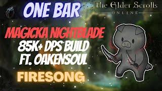 ESO One Bar Magicka Nightblade (Magblade) 85k+ DPS PVE Build Ft. Oakensoul Ring Firesong