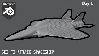 Sci-Fi attack spaceship in Blender (Day 1 )