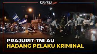 Viral, Prajurit TNI AU Hadang Rombongan Pelaku Kriminal Bermotor di Yogyakarta