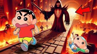 Shinchan Trying To Escape Scary Castle Obby | Roblox Escape Castle Obby | Funny Game 