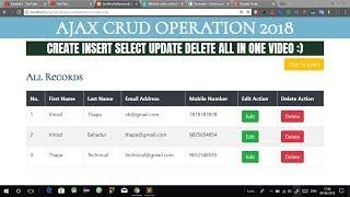 Crud Operation using AJAX in PHP in Hindi | Live Table Add Update Delete using AJAX in PHP MySQLi