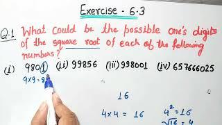 Exercise 6.3 Q1 Class 8 | CH:6 Squares and square root ex 6.3 Q1 Ncert maths | ex 6.3 q1 class 8