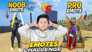 Noob Emote Vs Pro Emote  Funny Emote Challenge Which Team Have The Best Emote- Garena Free Fire