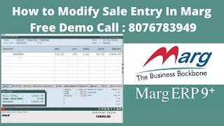 how to modify sale bill in marg accounting inventory software in Hindi call for free demo@8076783949