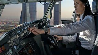 Beautiful Female Pilot Landing Her Boeing B737-800 | Cockpit View | GoPro