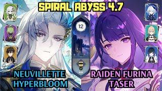 C0 Neuvillette Hyperbloom & C0 Raiden Furina Taser | 4.2 Spiral Abyss Floor 12 | Genshin Impact