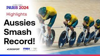 Australia Set a NEW WORLD RECORD For Men's Team Pursuit Track Cycling  | #Paris2024