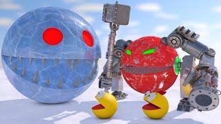 Pacman vs Monsters #3 Compilation (Monster Truck, Steampunk Robot, Ice, Alphabet Monsters)