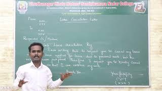 Leave Cancellation Letter | Letter Writing | V.H.N.S.N.College (Autonomous)