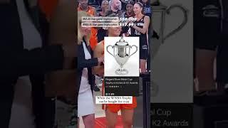 The difference in price between the WNBA AND NBA trophy! #shorts #nba #wnba