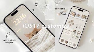 iOS 17 AESTHETIC CUSTOMISE!  beige theme  | custom iphone theme, widgets, icons tutorial