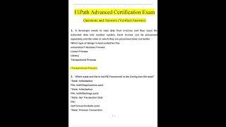 UiPath Advanced Certification Exam Questions and Answers 2024   2025 Verified Answers