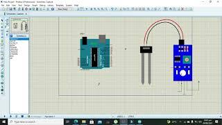 how to use soil moisture sensor with arduino in proteus
