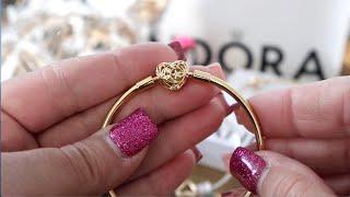 PANDORA 2024 WInter Bangle Haul | 14kt Gold Charms at 70% Off