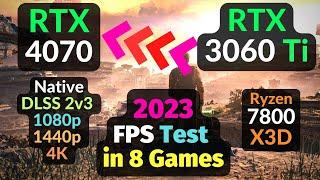 RTX 4070 vs RTX 3060 Ti TEST in 8 Games - 1080p 1440p 4K