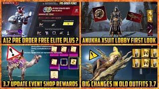  A12 ROYAL PASS Pre Order Event FREE ELITE PASS PLUS | Anukhra Xsuit LOBBY First Look | 3.7 Update